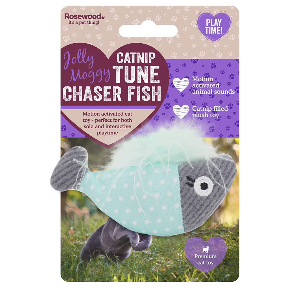 Rosewood Jolly Moggy Catnip Tune Chaser Fish Cat Toy